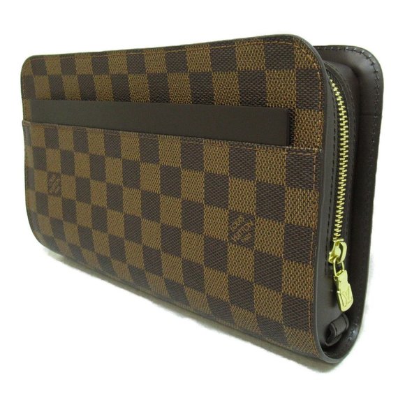 LOUIS VUITTON Saint Louis Clutch Second Bag Damier Ebene Used LV - Picture 2 of 9